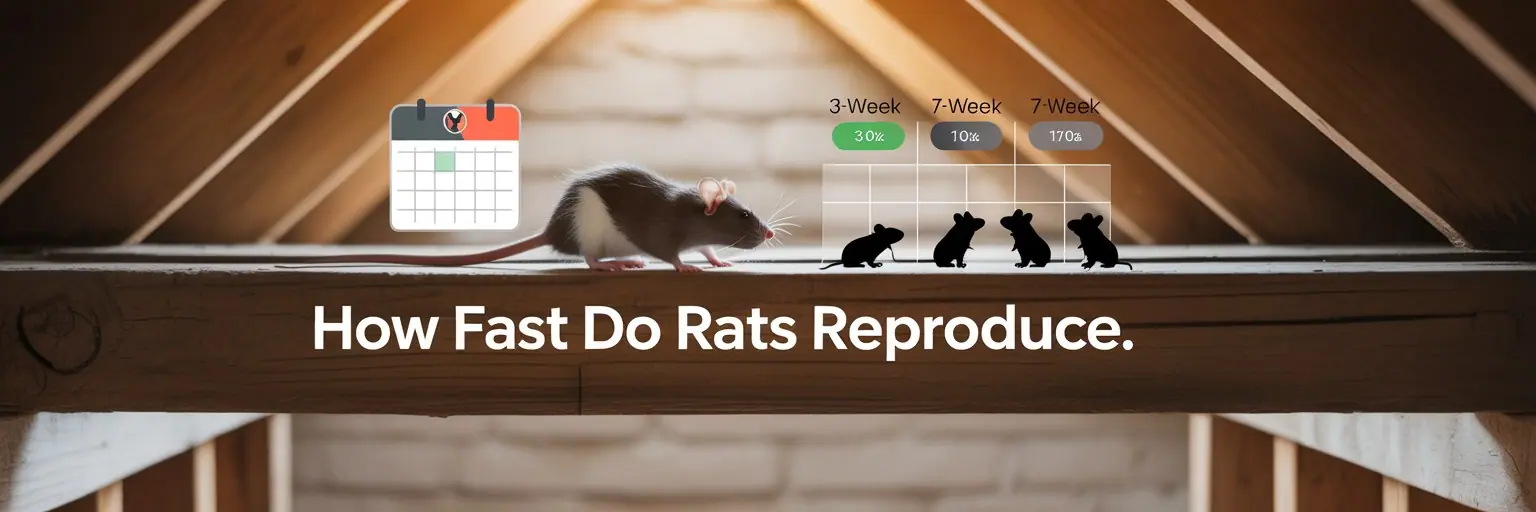 Rats in an attic, titled How Fast Do Rats Reproduce