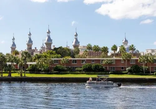 Plant Hall's minarets on the Hillsborough River in Tampa