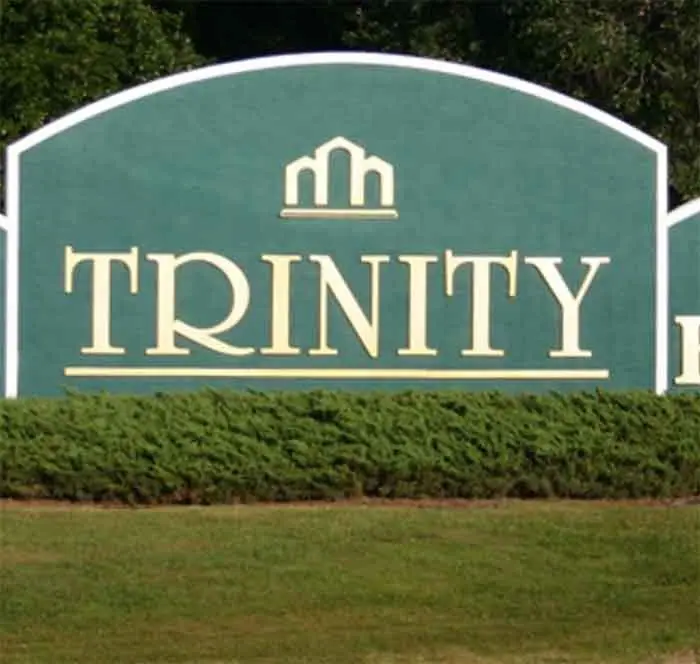 Trinity community entrance sign