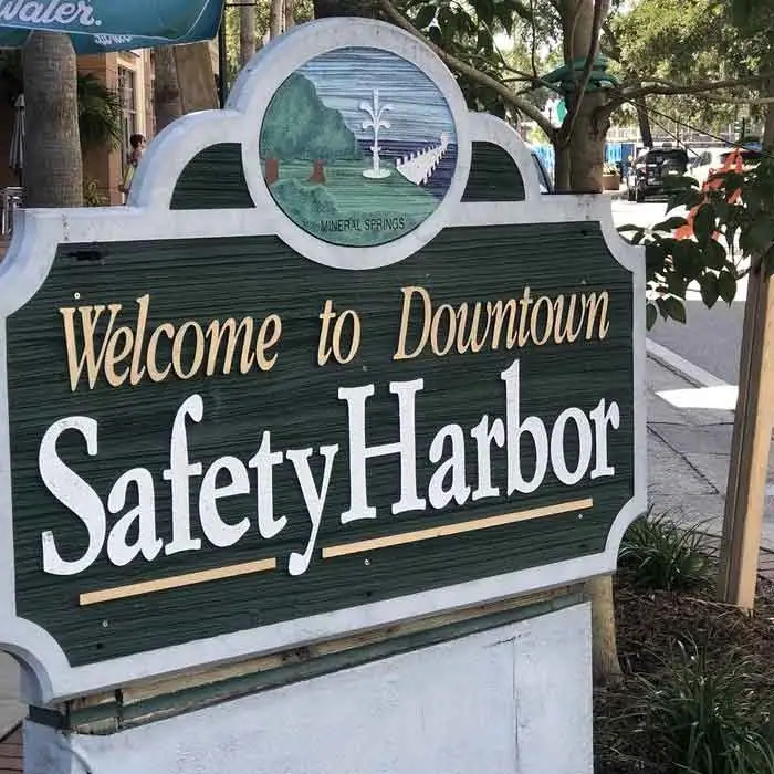 Welcome to Downtown Safety Harbor sign